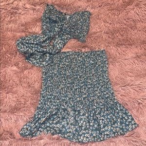 Zaful Two Piece Skirt delt two piece floral skirt